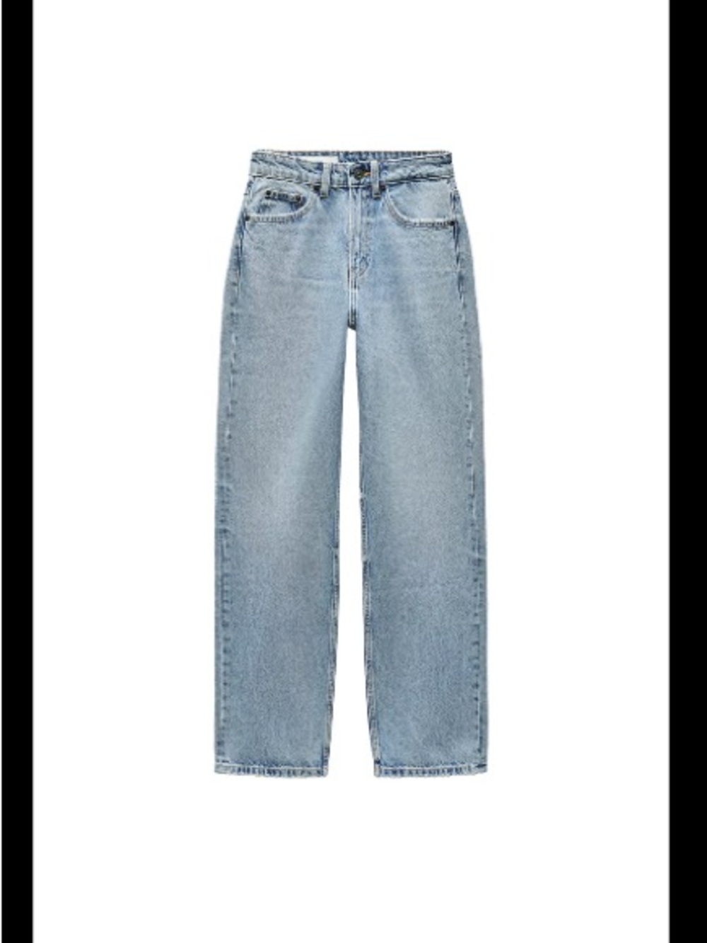 Zara Light Blue Straight-Leg Jeans